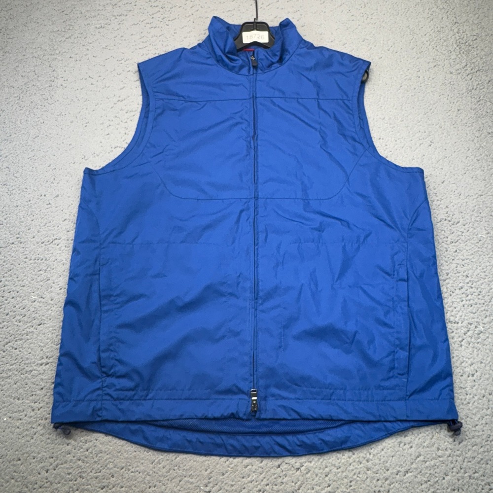 Polo Ralph Lauren Puffer Vest Mens Medium Blue Zip Big Pony Jacket Sea Island